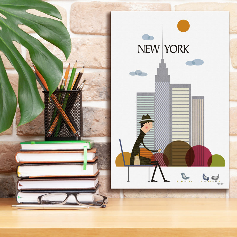 «New York» par Tomas Design, art mural sur toile, H 18 po x l 12 po x P 0,75 po