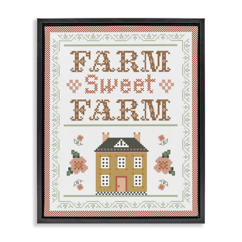 Art mural sur toile flottante Sweet Farm, Cadre flottant noir de jais, H 21 po x l 17 po