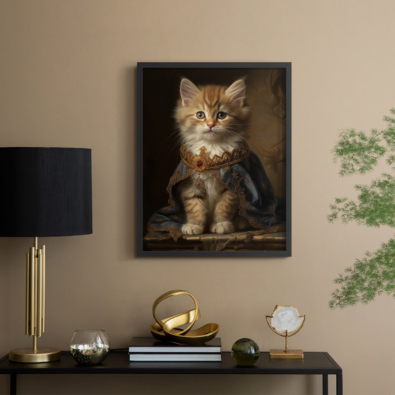 ANIMALS Series CXCVI - reproduction encadrée de qualité supérieure - prête à être accrochée - aucun clou requis, Noir