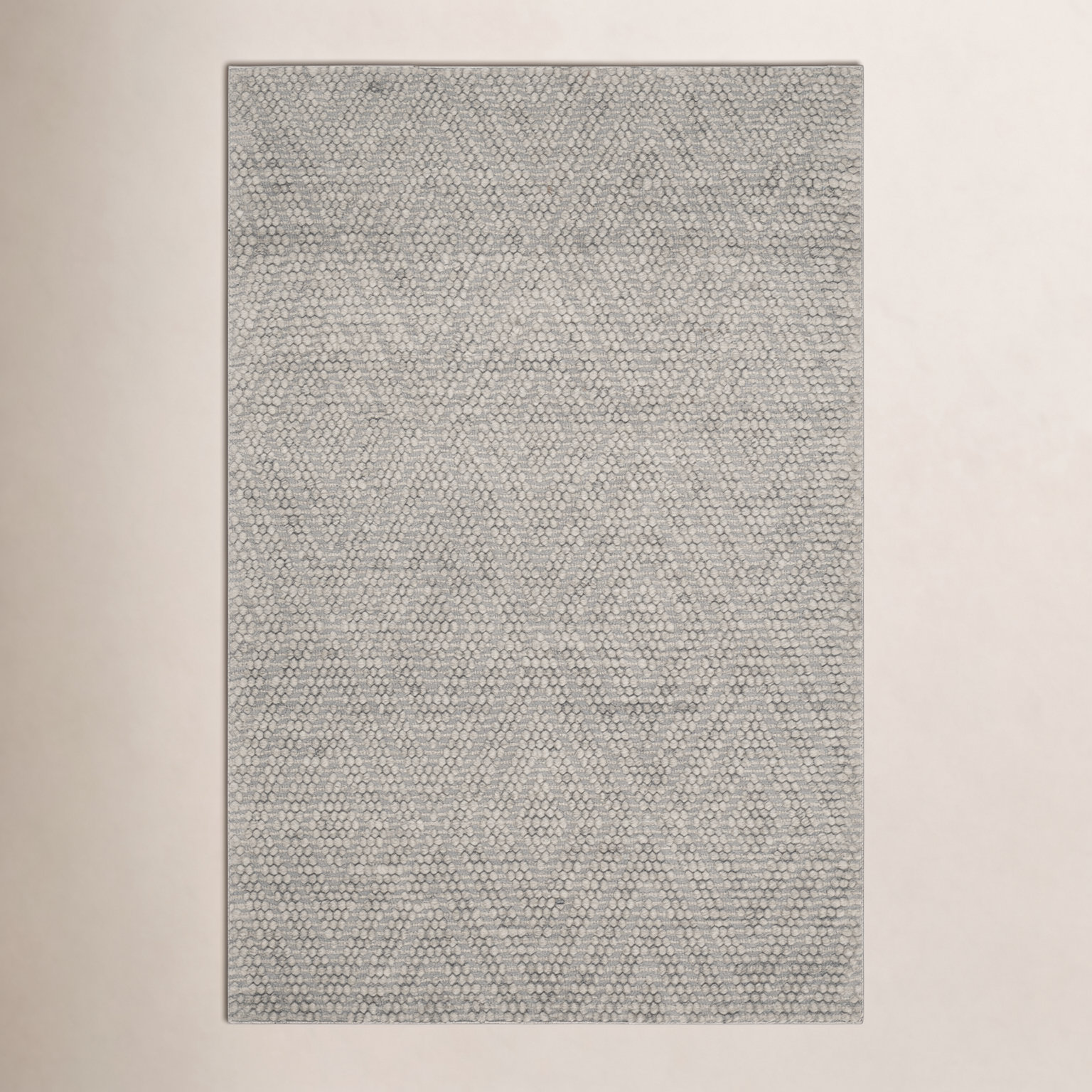 Russo Silver Hand-Woven Geometric Flatweave Rug, Rectangle 4' x 6'