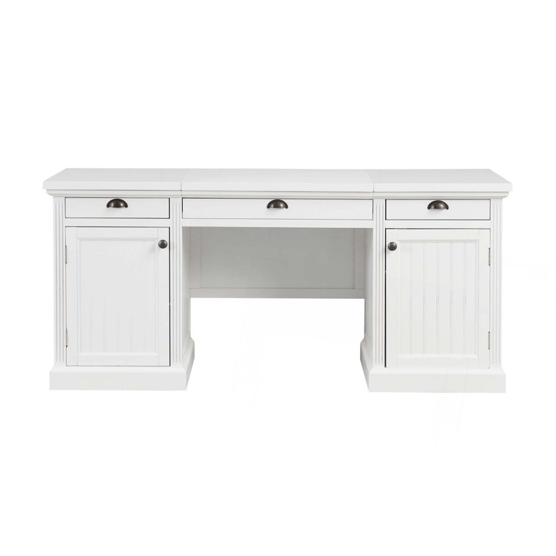 Bureau de direction moderne, bureau d'ordinateur avec 2 armoires de rangement et 3 tiroirs, bureau de bureau rectangulaire avec dossier, bureau de lecture, table d'écriture, poste de travail pour bureau à domicile, salon, bureau