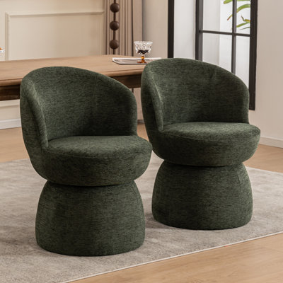 Allis Boucle Swivel Barrel Dining Chair