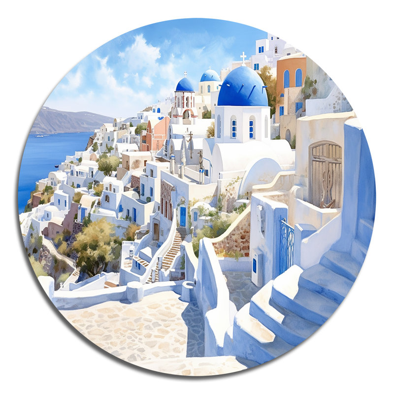Nicollet - Paysages d'art rond en métal, H 36 po x l 36 po