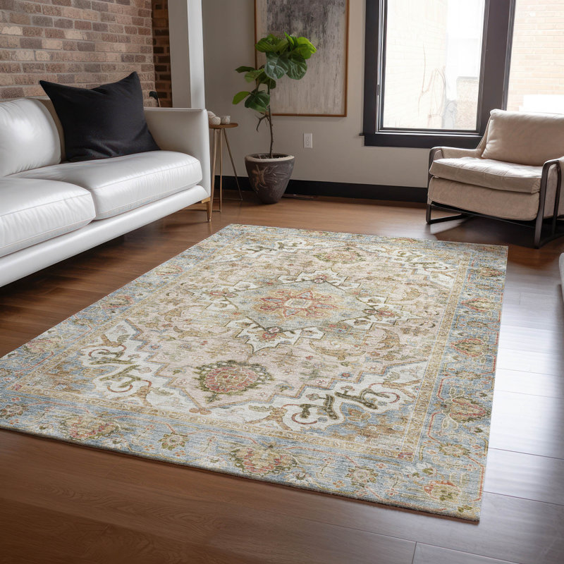 Machine Washable Indoor/Outdoor Oden ACN2163 Global Rug, Rectangle 5' x 7'6"