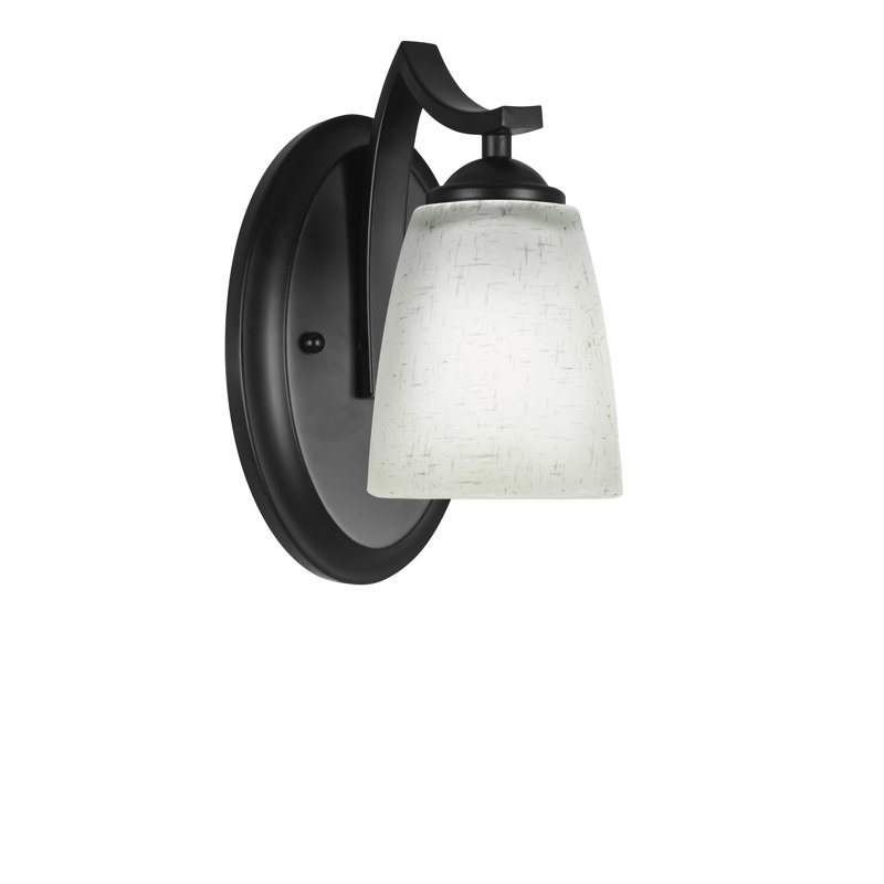 Zilo Wall Sconce, Matte Black, White