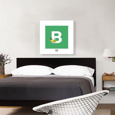 «Kids Animal Alphabet», lettre B - reproduction d'art textuel sur toile tendue