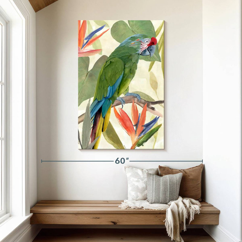 Brampt Tropical Parrot Composition I, 48" H x 32" W