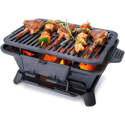 Hibachi Grill Outdoor, Portable Small Charcoal Grills, 100% Cast Iron, Mini Japanese Yakitori Tabletop Skillet Grill Stove For Outdoor Camping - Coal -  MARLIN MANUFACTURING COMPANY, INCORPORATED, ZXB0D8GLX243