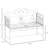 43" Garden Bench With , Outdoor Metal Patio In Cream White For Backyard, Poolside, Lawn, And Stylish Heavy Duty Bench, White, Fits Backyard