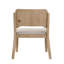 Ensemble de 7 chaises de table de salle à manger rectangulaires rembourrées en tissu brun clair-362013115