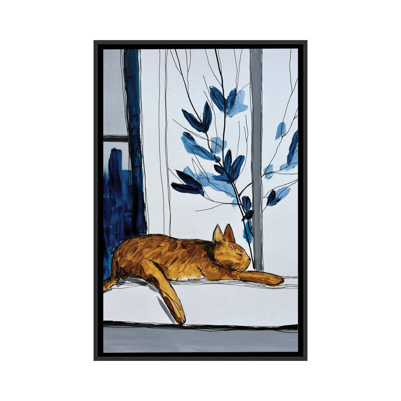Lazy Morning - reproduction d'art murale - toile encadrée, H 26 po x l 18 po, Noir
