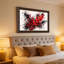 «Vibrant Red Tropical Flowers with Black Ink Splatter», art mural-654484320