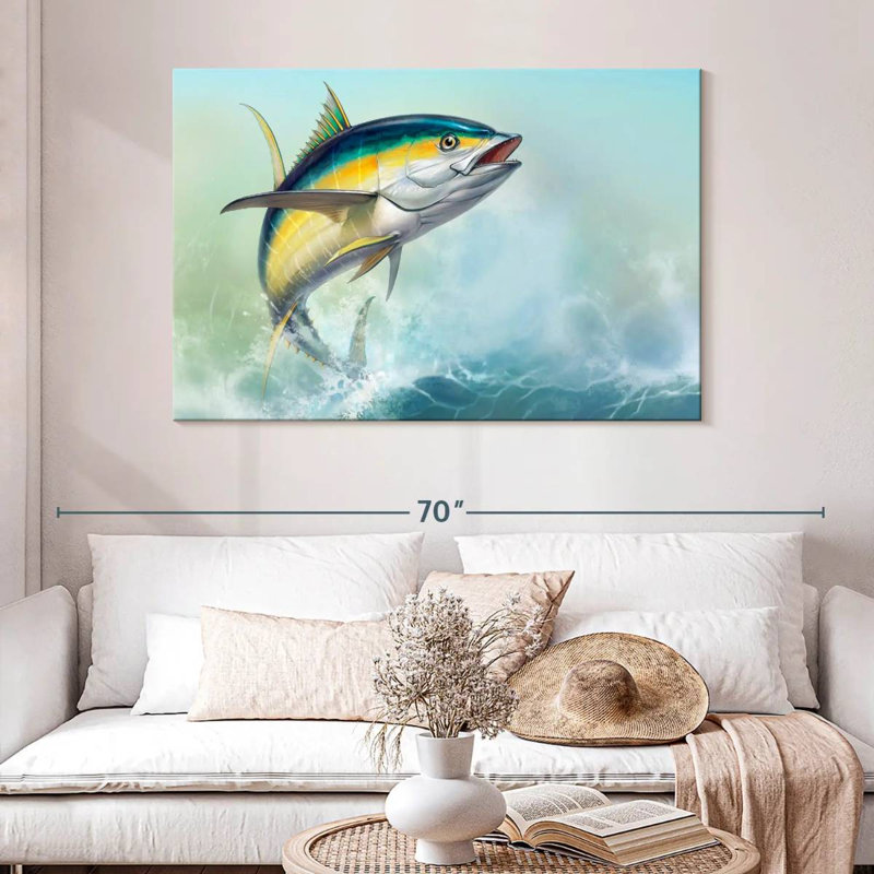 Brampt Tuna And Waves, 32" H x 48" W