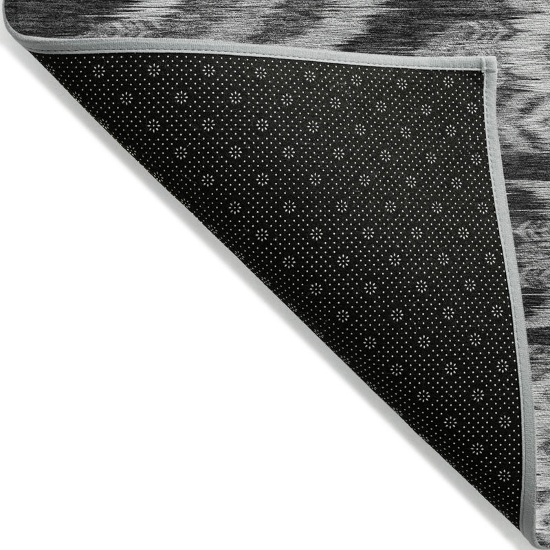 Tapis intérieur / extérieur lavable noir et charbon 9 pi x 12 pi Southwestern