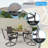 7 Pieces Patio Round Table Outdoor Dining Set-102439270