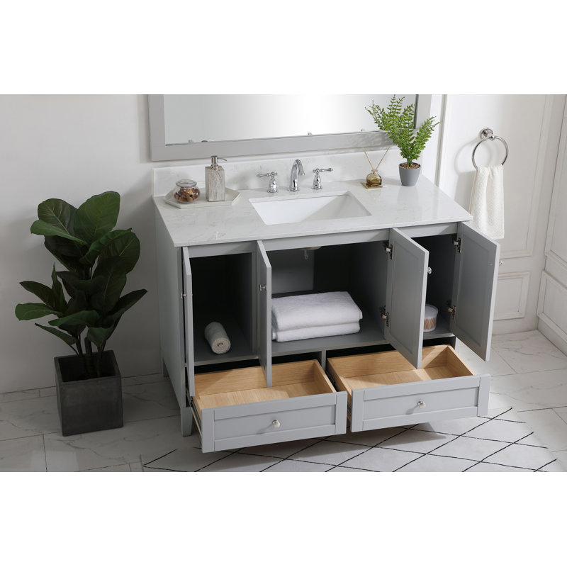 Ensemble de meuble-lavabo simple 48 po Selma, Gris