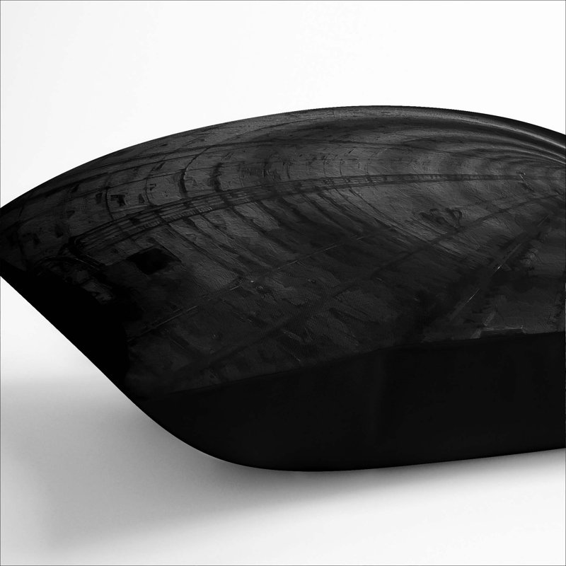 Geometric Square Cushion, Black, 55cm H x 55cm W x 20cm D