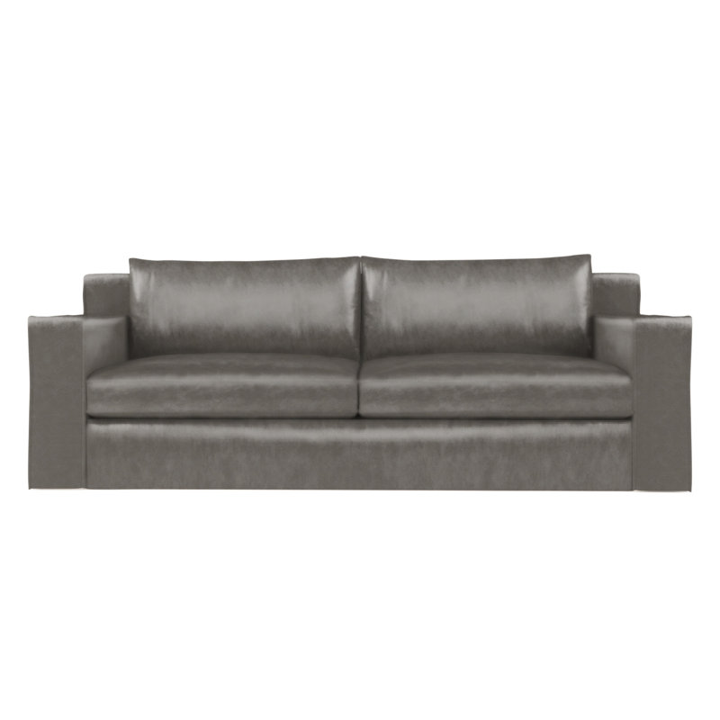 Causeuse Mulberry, Ponce rétro en cuir, H 33 po x l 72 po x p 45 po, Patiné