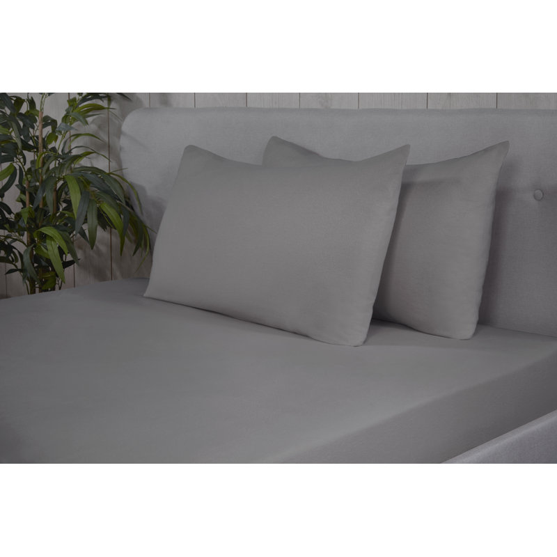 Felita Flannel Machine Woven Pillowcase - Set of 2, Silver