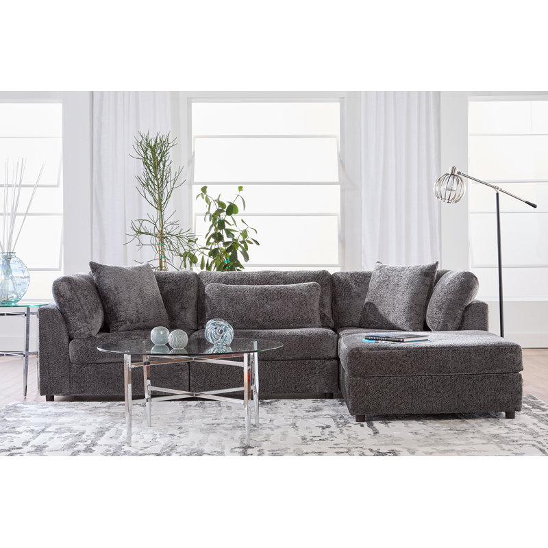 Canapé modulaire 4 pièces 19100, tempête Gabby 19100, Polyester Gabby Storm, H 37 po x l 123,5 po x P 95 po