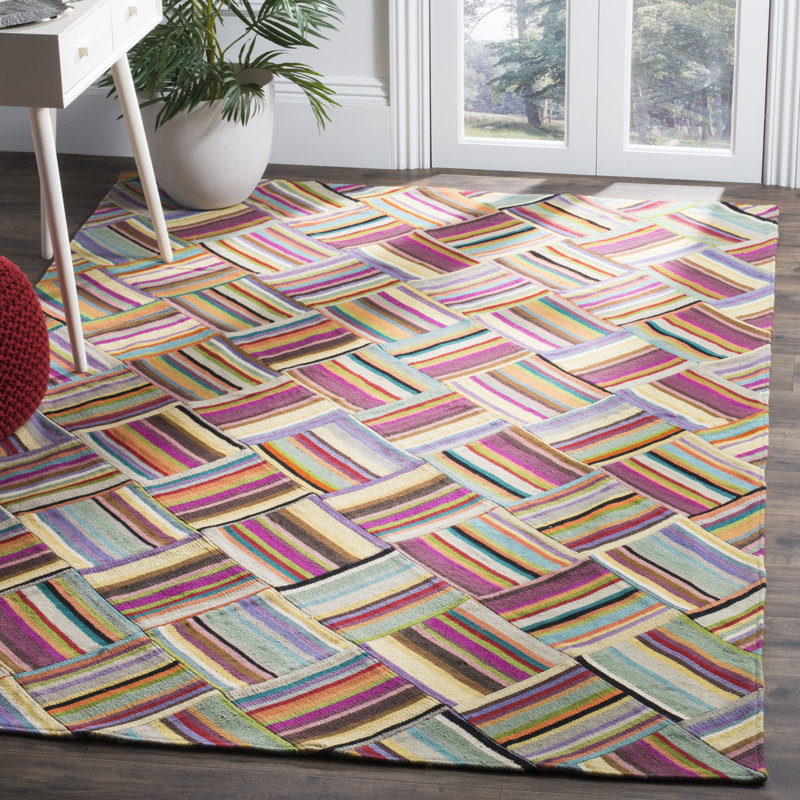 Straw Patch Multicolor Geometric Wool 6' x 9' Rug