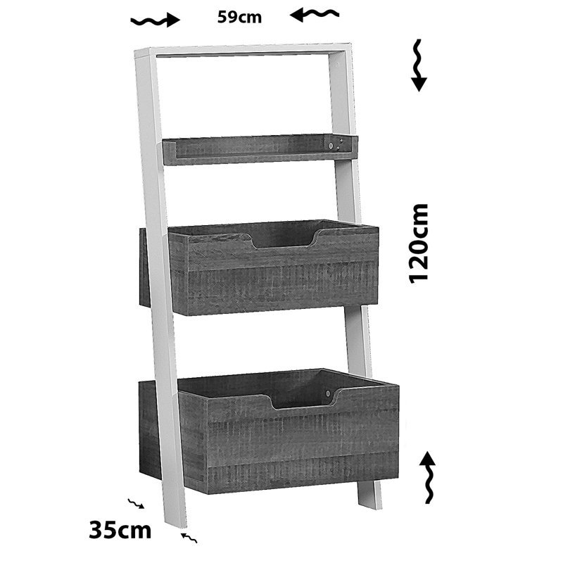 Bibliothèque moderne en chêne foncé 23,2 po x 47,2 po x 13,8 po | 100% panneau de particules enduit de mélamine, épaisseur: 0,7 pouce | Design scandinave, solution de rangement élégante et fonctionnelle pour la maison et le bureau