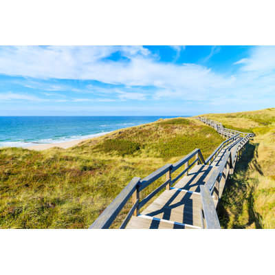 Walkway And Beach by Kazmierczak - Wrapped Canvas Print