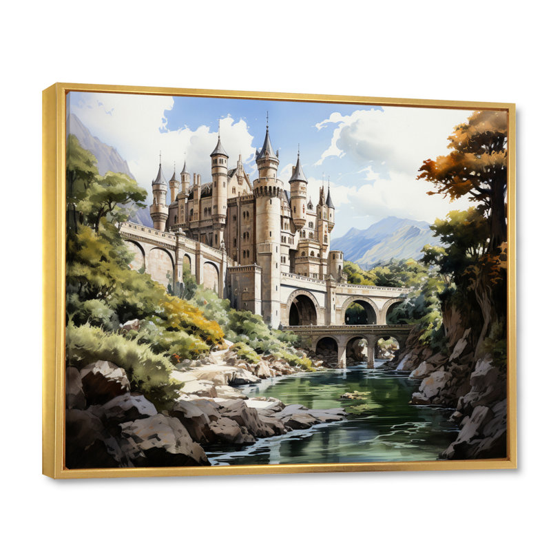 Marlyna " Fortresses Majestic Guardians XI ", H 24 po x l 32 po, Cadre flottant doré