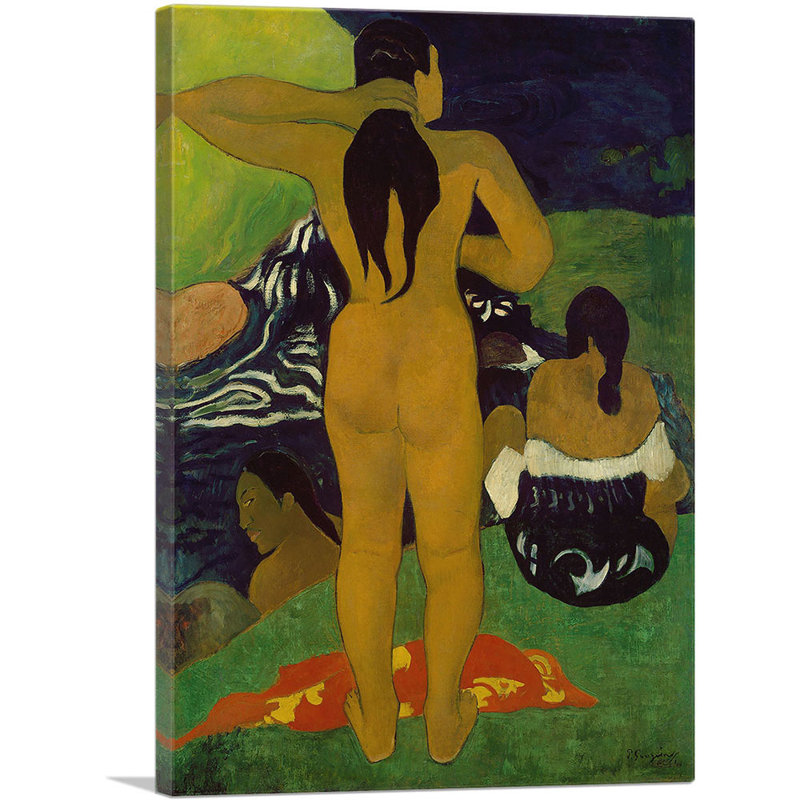 Tahitian Bathing 1892 - Imprimé, H 18 po x l 12 po x P 0,75 po
