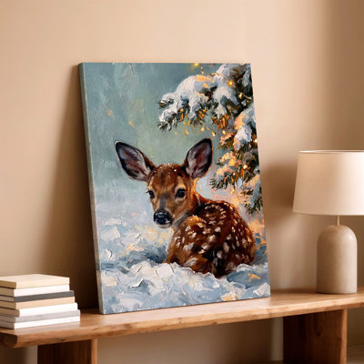 Reproduction d'art sur toile, fée d'hiver, fauve, forêt, forêt moderne