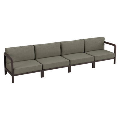 Allington 4-Piece Outdoor Teak Wood Modular Sofa Set in Ash