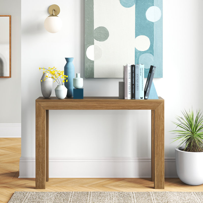 Beckett Solid Wood Console Table, Pecan, 32" H x 56" W x 12" D
