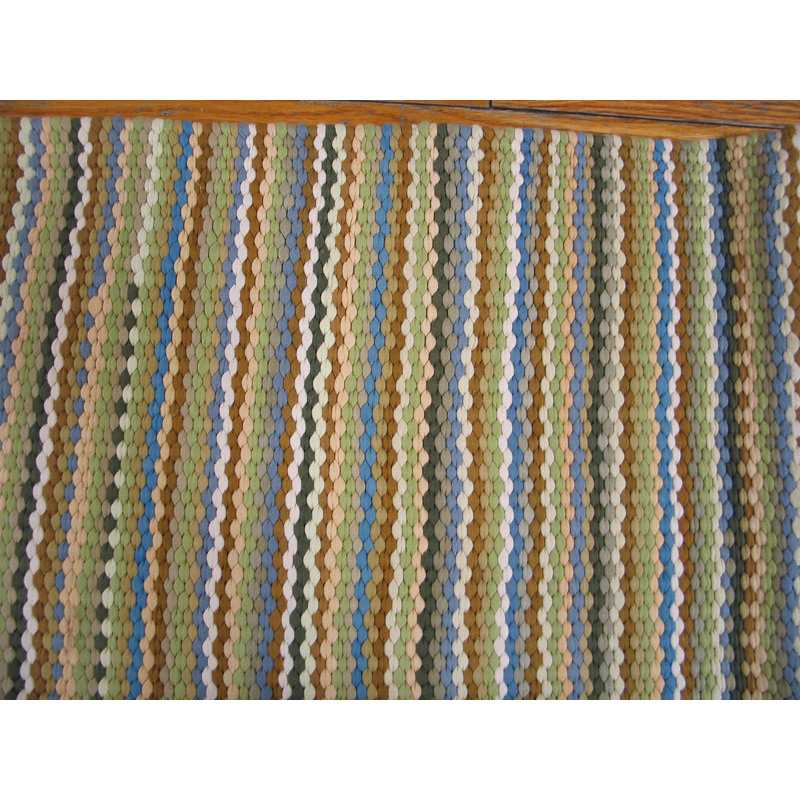 Tapis unique 9 pi x 12 pi beige / bleu / vert