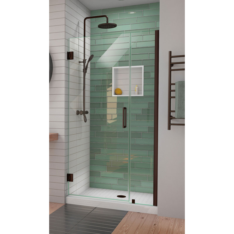 Unidoor-LS 35'' W x 72" H Hinged Frameless Shower Door with ClearMax Technology