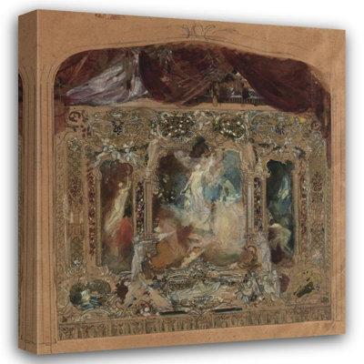 «Design for the Theatre Curtain in Reichenberg» par Gustav Klimt - Art mural sur toile tendue avec châssis