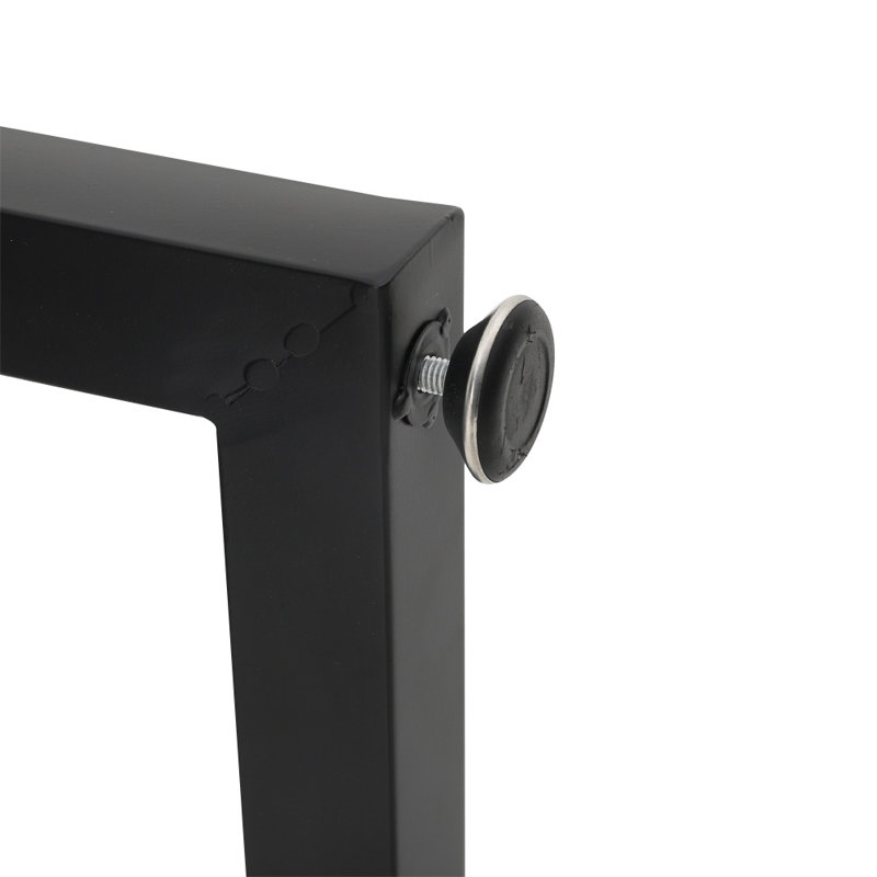 Neve Rectangular Metal Outdoor Dining Table With Umbrella Hole , 150cm cm W 70cm cm D, Black