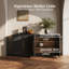 Ensemble de 2 buffets modulaires avec portes en bois à double arc, ébène-1650802348
