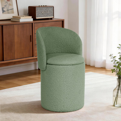 Repose-pieds rond avec rangement, repose-pieds moderne avec dossier pliable, repose-pieds Sherpa pour le salon et la chambre à coucher