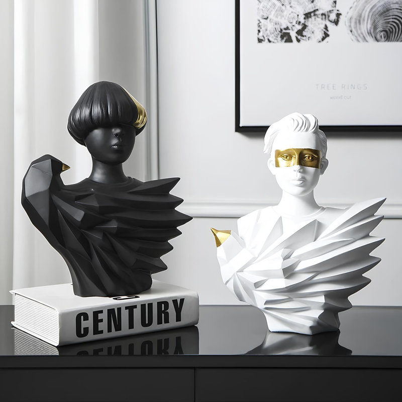 Decorative Object Set, Black/White
