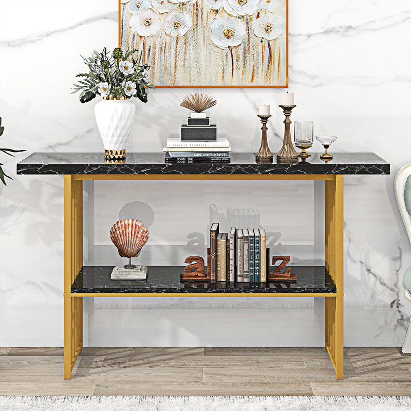 Console Malesha 63, Noir, Doré / noir