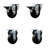 3.5 Inch Phenolic Wheel Swivel Top Plate Caster Set 2 Posi Brakes 2 Rigid SCC|SCC-20S3514-PHR-PLB-2-R-2