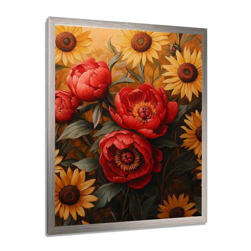 Bollitree - Art mural floral, Argent argent, H 44 po x l 34 po, Reproduction encadrée d'une seule photo