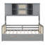 Lit de jour en bois double avec 2 tiroirs, armoire et tablette tout-en-un, gris