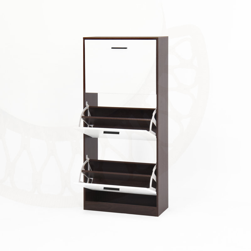Modern Entryway Shoe Cabinet with 3 Flip Doors, Large Capacity and Space-Saving Design, Ideal for Narrow Spaces and Home Organization.