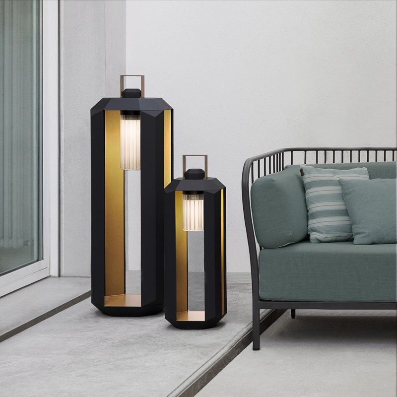 Cube Outdoor Battery Lamp, 28.3" H x 9.6" W x 9.6" D, Dark Bronze