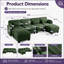 Canapé d'angle Channell 4 places en forme de U, capitonné, avec 2 poufs amovibles, canapé modulable moderne et minimaliste, revêtement Thickille, mousse haute résilience, assise matelassée-794504485