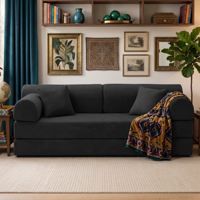 Divan-lit convertible Bouclé sans assemblage requis, canapé modulaire 4 en 1