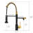Kitchen Sink Purifier Drinking Water Faucet - Pull Down Filter Tap In Black And Gold Precision Engineering With Superior Build Filtration System