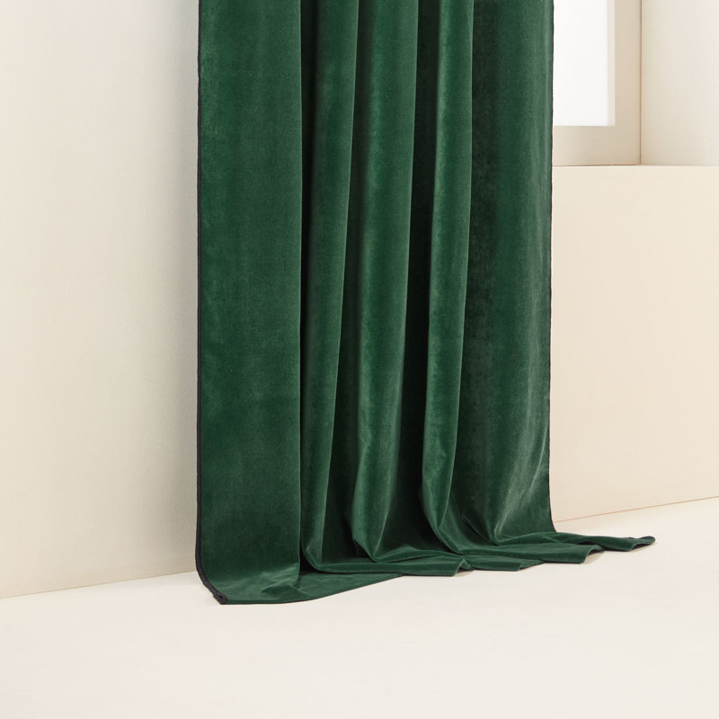 Dario Room Darkening Curtain Single Panel, 140cm x 280cm, Medium Green