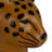 Ceramic Cheetah Table Lamp With Linen Shade And Inline Switch
